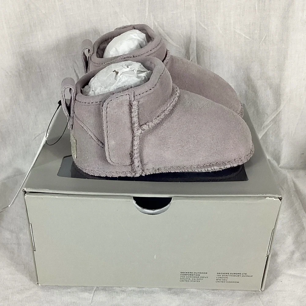 Ugg I Baby Classic Ultra Mini Suede Boots Booties Size 02/03 Light Purple New